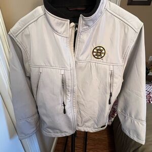 Antigua Kids Light Gray Boston Bruins Jacket